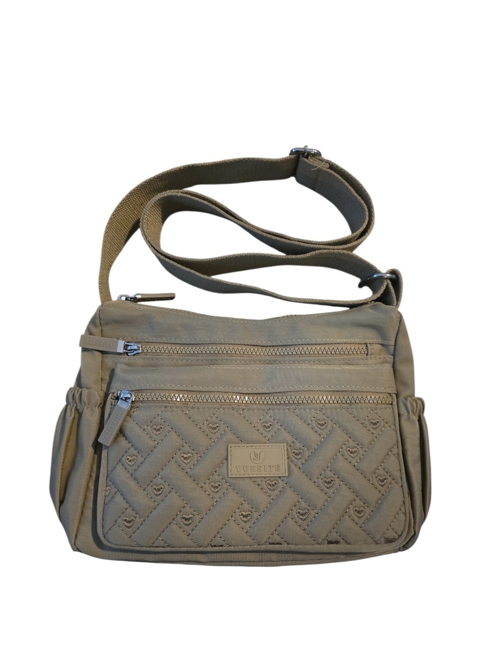 Everyday Quilted Crossbody Bag in Taupe by